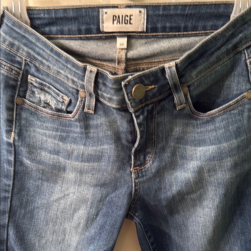 PAIGE Blue Skinny Jeans with Vintage-Inspired Wash Verdugo Ankle grunge punk